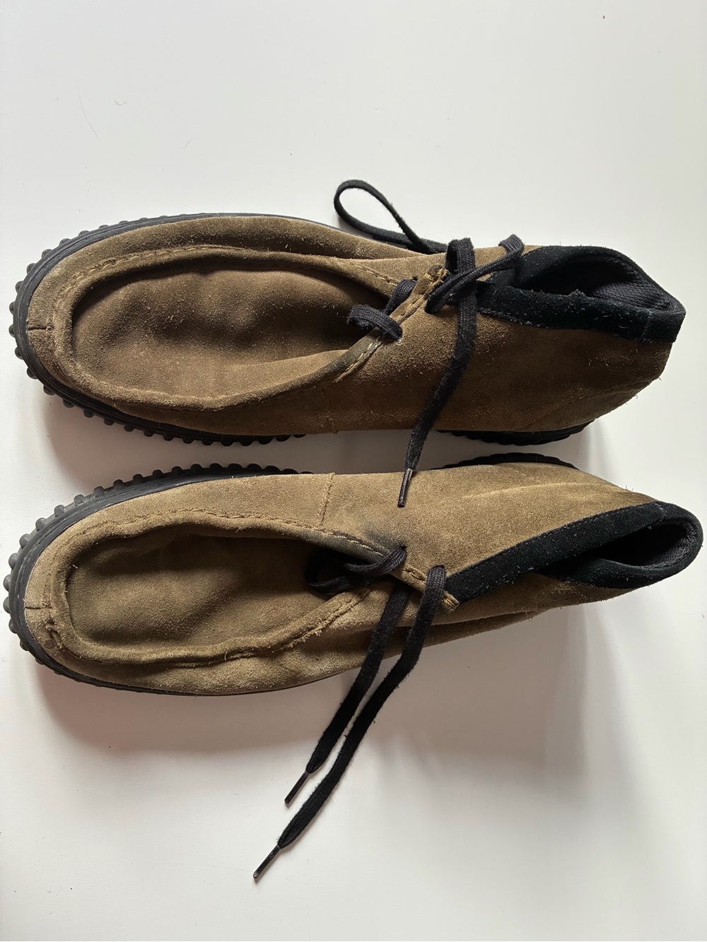 Clarks Torhill HI Dark Olive Suede Boots - Size 13